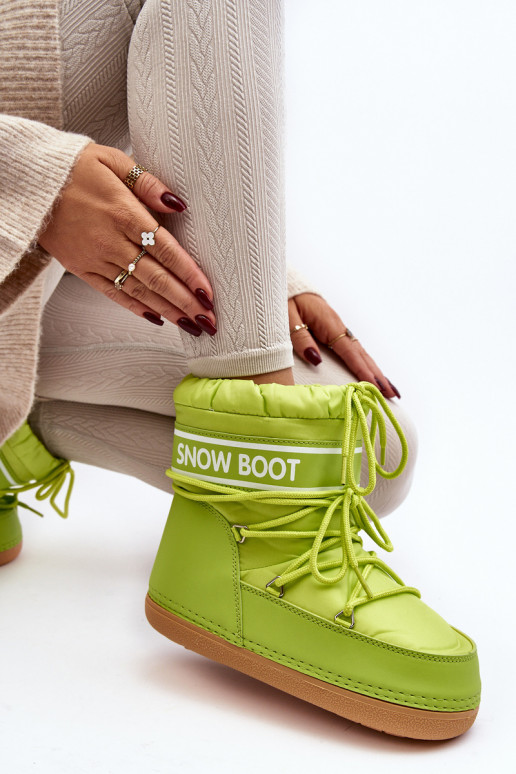 Schnür-Winterstiefel in grüner Farbe Soia