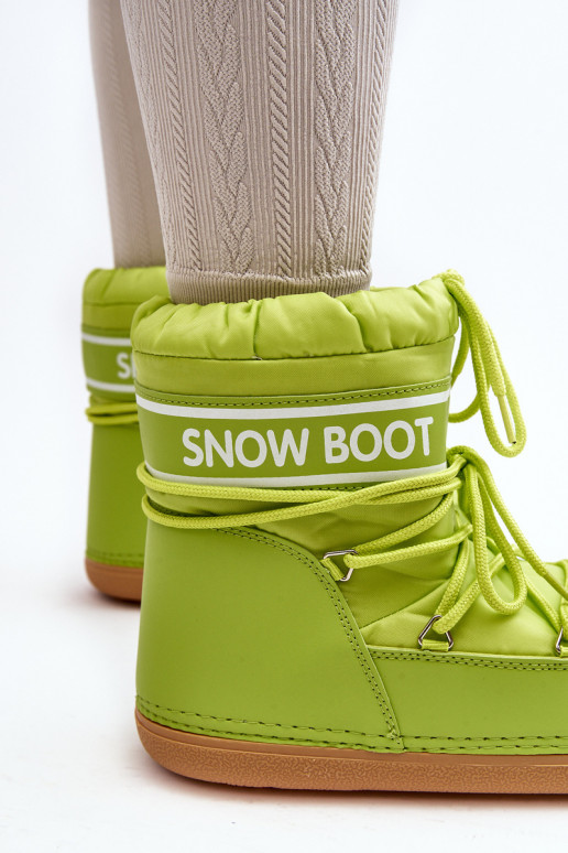 Bottes d'hiver à lacets de couleur verte Soia