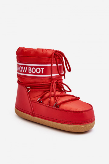 Bottes d'hiver à lacets de couleur rouge Soia