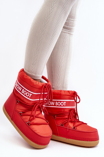Bottes d'hiver à lacets de couleur rouge Soia 2