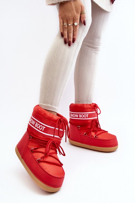 Bottes d'hiver à lacets de couleur rouge Soia