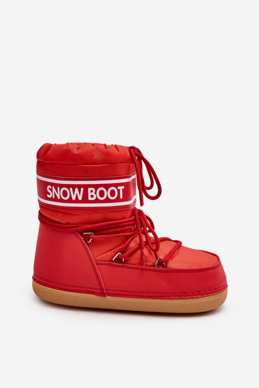 Bottes d'hiver à lacets de couleur rouge Soia