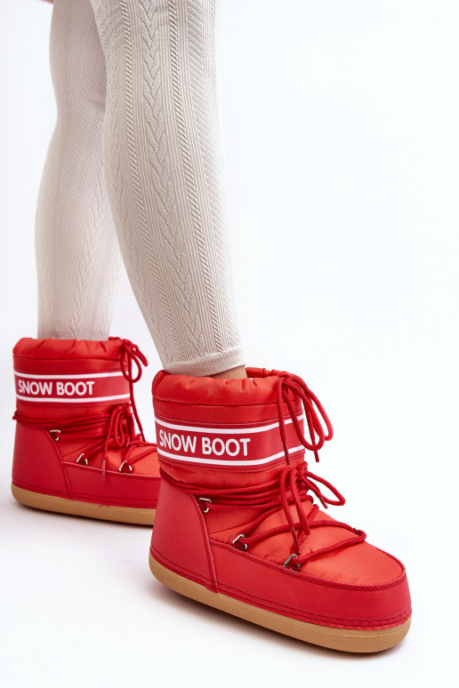 Bottes d'hiver à lacets de couleur rouge Soia