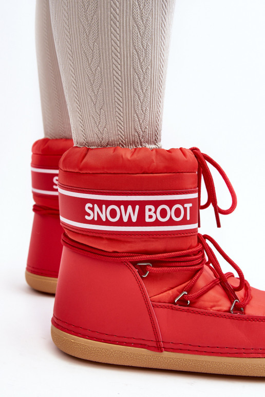 Bottes d'hiver à lacets de couleur rouge Soia