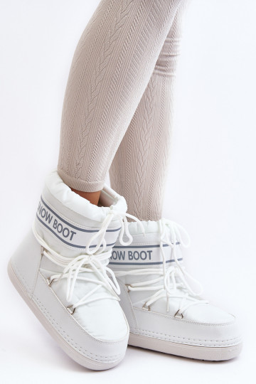 Bottes d'hiver à lacets de couleur blanche Soia 2