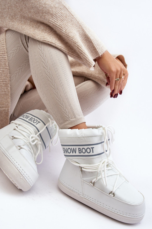 Bottes d'hiver à lacets de couleur blanche Soia Bottes d'hiver à lacets de couleur blanche Soia