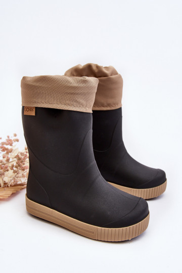 Bottes en caoutchouc chauffantes pour enfants Snow Wave Gokids 981 Noir et beige 2