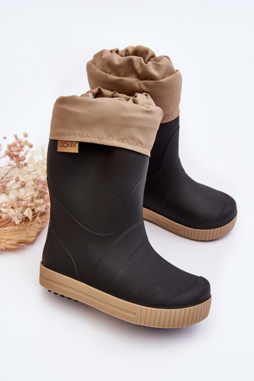 Bottes en caoutchouc chauffantes pour enfants Snow Wave Gokids 981 Noir et beige