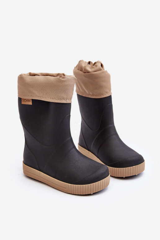 Kindergummistiefel mit Heizung Snow Wave Gokids 981 Schwarz und Beige