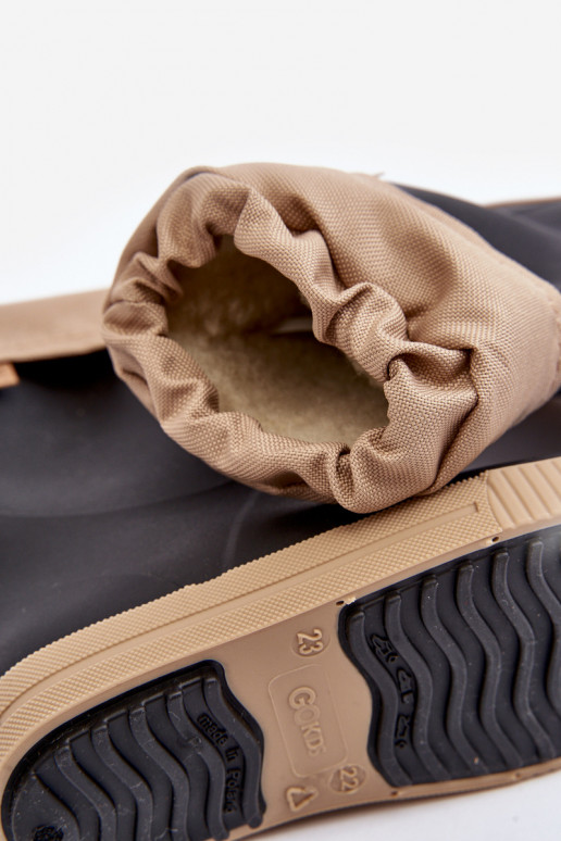 Kinderrubberlaarzen met verwarming Snow Wave Gokids 981 Zwart en beige