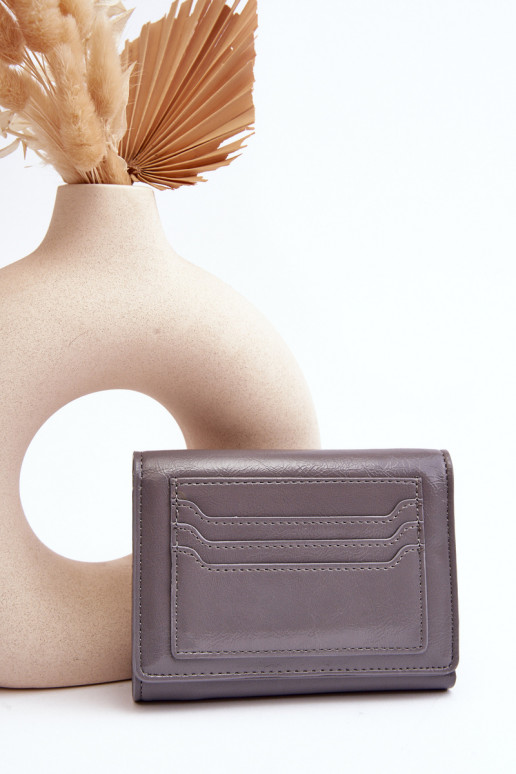 Portefeuille femme Joanela en éco-cuir gris