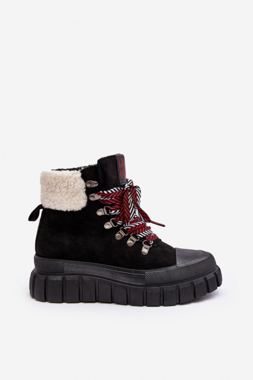 bottes chauffantes à semelle massive de couleur noire Ralotta