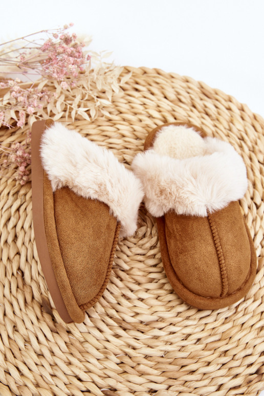 Chaussons pour enfants avec fourrure de couleur marron Befana Chaussons pour enfants avec fourrure de couleur marron Befana