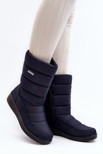 bottes de neige chauffées de couleur bleu foncé Calena