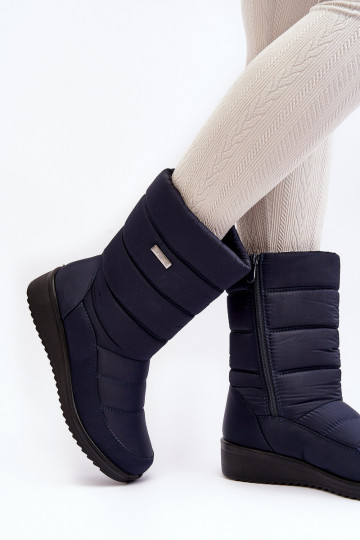 bottes de neige chauffées de couleur bleu foncé Calena 2