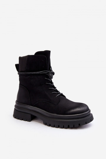 Damenstiefel mit massiver Sohle in der Farbe Schwarz Narelona