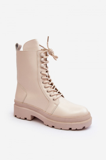 bottes en cuir écologique couleur ivoire Irande