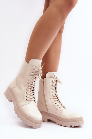 bottes en cuir écologique couleur ivoire Irande 2