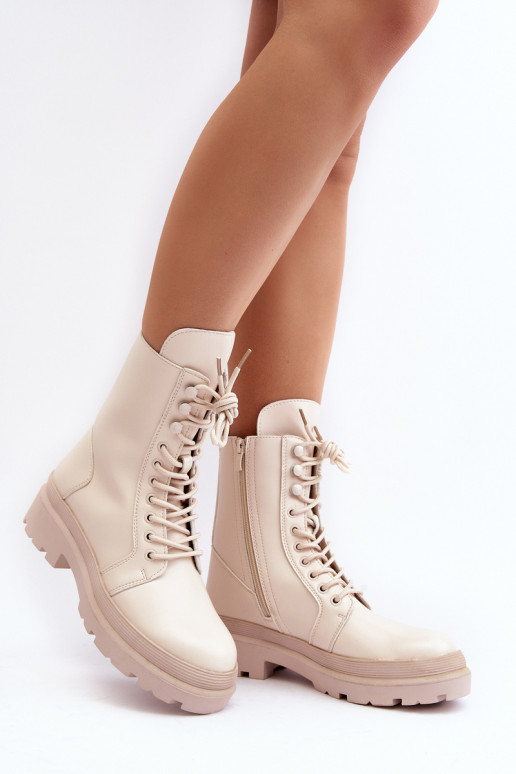 bottes en cuir écologique couleur ivoire Irande bottes en cuir écologique couleur ivoire Irande