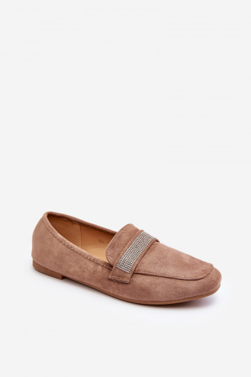 Mocassins met fonkelende oogjes in de bruine kleur Rarlika