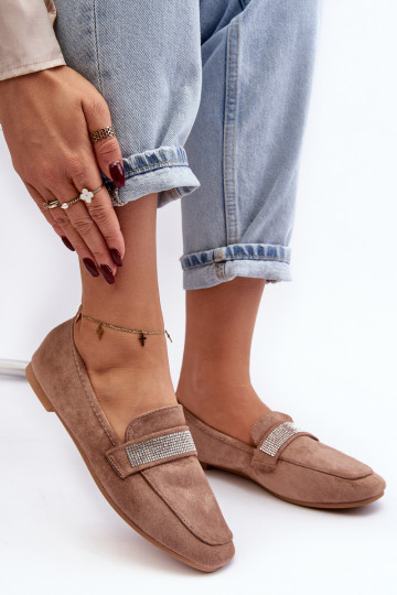 Mocassins met fonkelende oogjes in de bruine kleur Rarlika 2