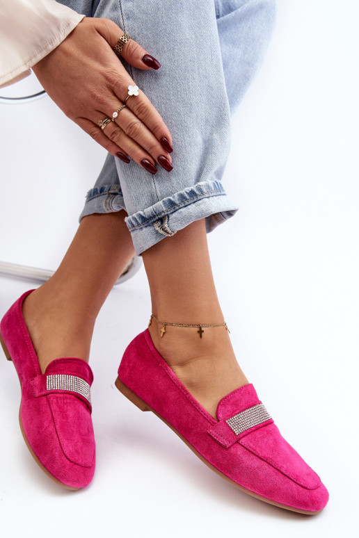 Mocassins à œillets scintillants en rose Ralrika