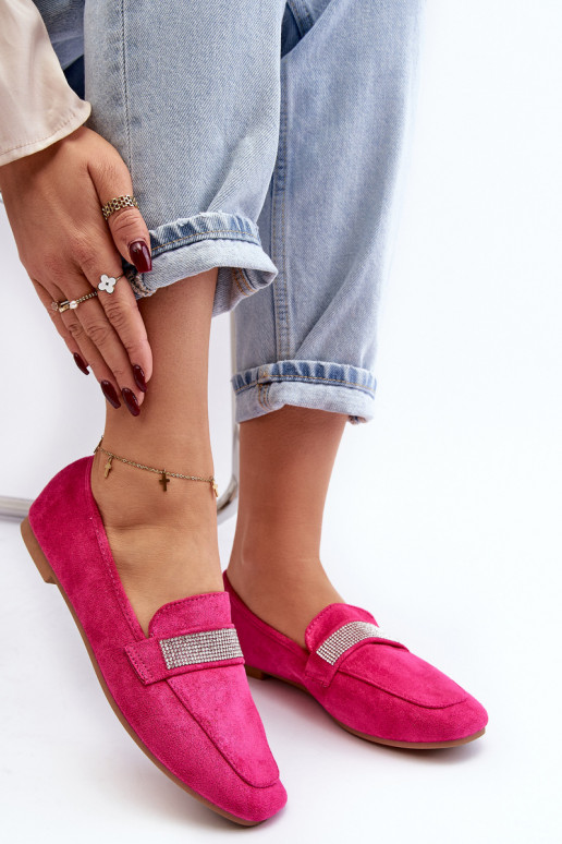 Mocassins à œillets scintillants en rose Ralrika