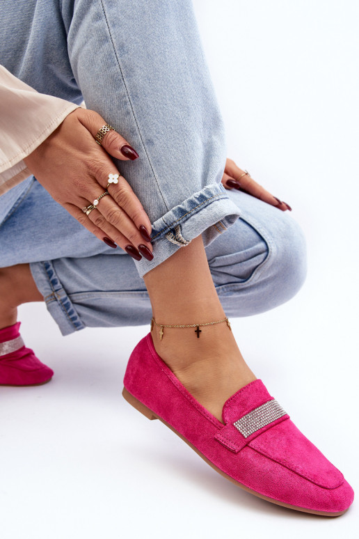 Mocassins met sprankelende oogjes in roze Rarlika