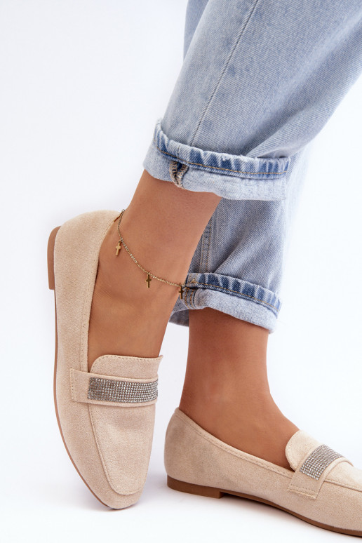 Mocassins met glinsterende oogjes beige Rarlika Mocassins met glinsterende oogjes beige Rarlika