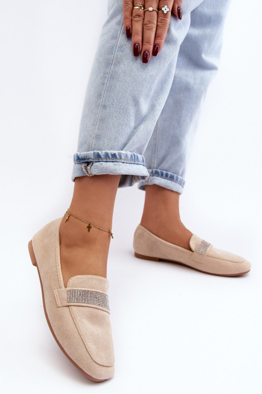 Mocassins met glinsterende oogjes beige Rarlika Mocassins met glinsterende oogjes beige Rarlika