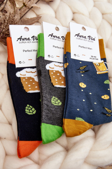 chaussettes à motifs gris-vert 2