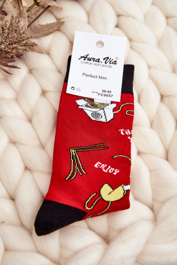 chaussettes à motifs rouges