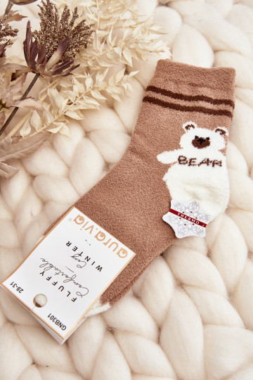 Chaussettes chaudes de couleur marron