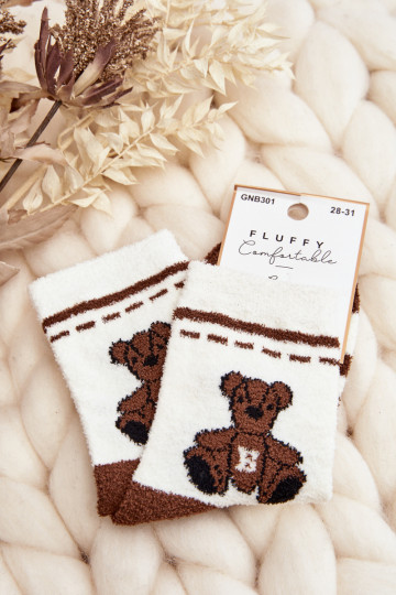 Warme Socken in weißbrauner Farbe 2