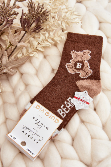 Chaussettes chaudes de couleur marron
