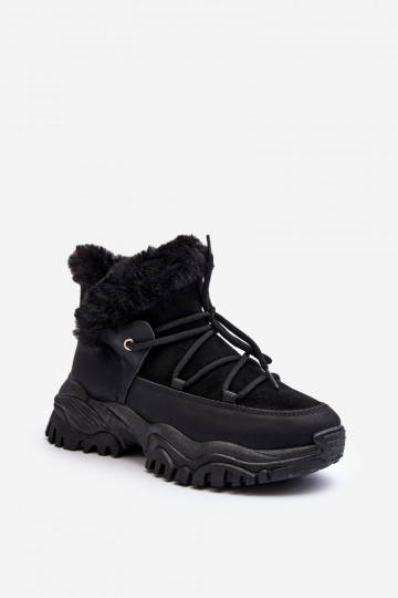 Bottes pour femmes avec fourrure en noir Cresandi