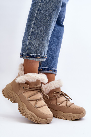 Bottes femme avec fourrure beige Cresandi 2