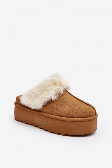 Chaussons bottes de neige à semelle massive marron Starlyn