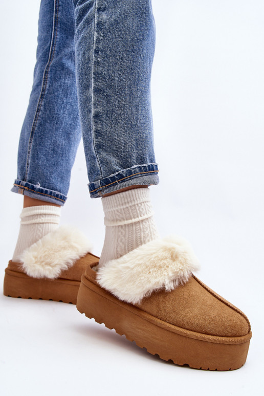 Slippers snowboots met massieve zool bruin Starlyn