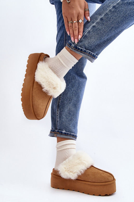 Slippers snowboots met massieve zool bruin Starlyn