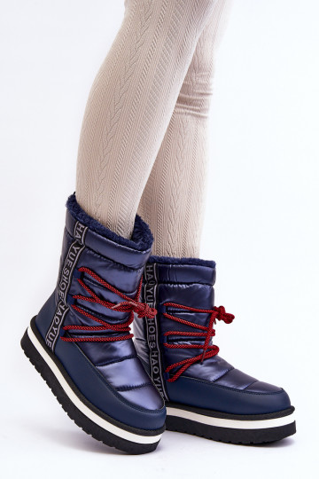 bottes de neige avec détails élégants en bleu foncé Lilara 2