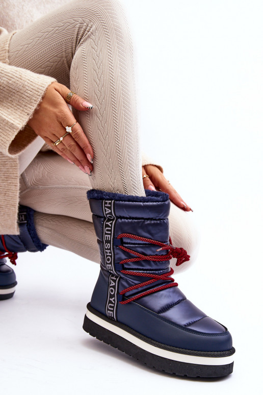 snowboots met stijlvolle details in donkerblauw Lilara snowboots met stijlvolle details in donkerblauw Lilara