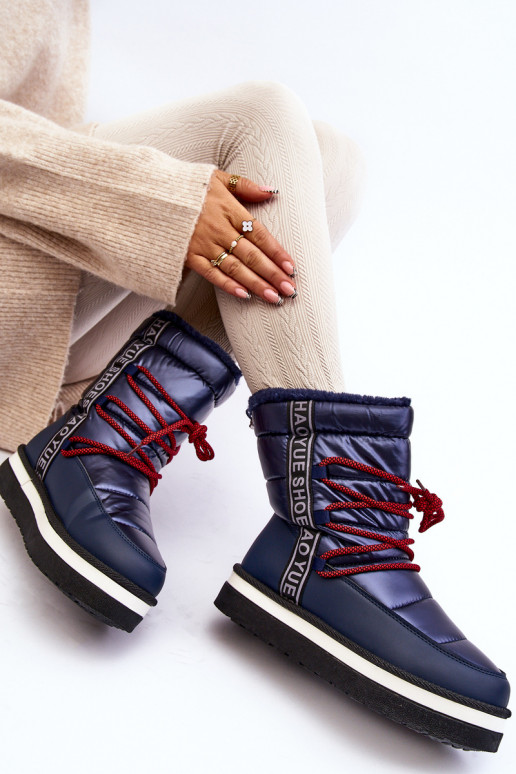 snowboots met stijlvolle details in donkerblauw Lilara snowboots met stijlvolle details in donkerblauw Lilara