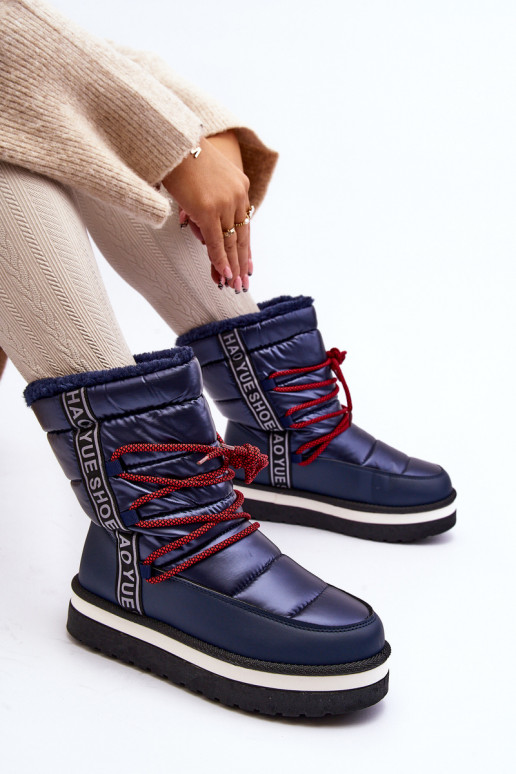 snowboots met stijlvolle details in donkerblauw Lilara snowboots met stijlvolle details in donkerblauw Lilara