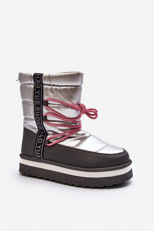 snowboots met stijlvolle details in zilver Lilara snowboots met stijlvolle details in zilver Lilara
