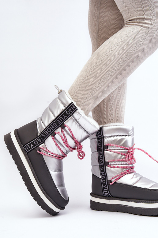 snowboots met stijlvolle details in zilver Lilara snowboots met stijlvolle details in zilver Lilara