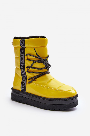 bottes de neige avec détails élégants en jaune Lilara