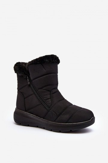 bottes de neige zippées avec fourrure en noir Zeuna