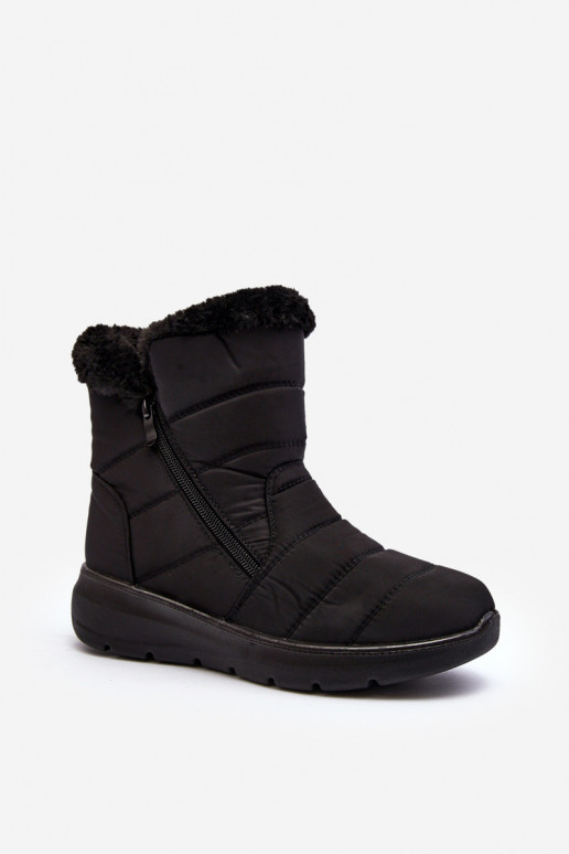 Snowboots met rits en bont in zwart Zeuna Snowboots met rits en bont in zwart Zeuna