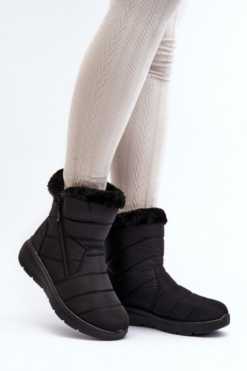 bottes de neige zippées avec fourrure en noir Zeuna 2
